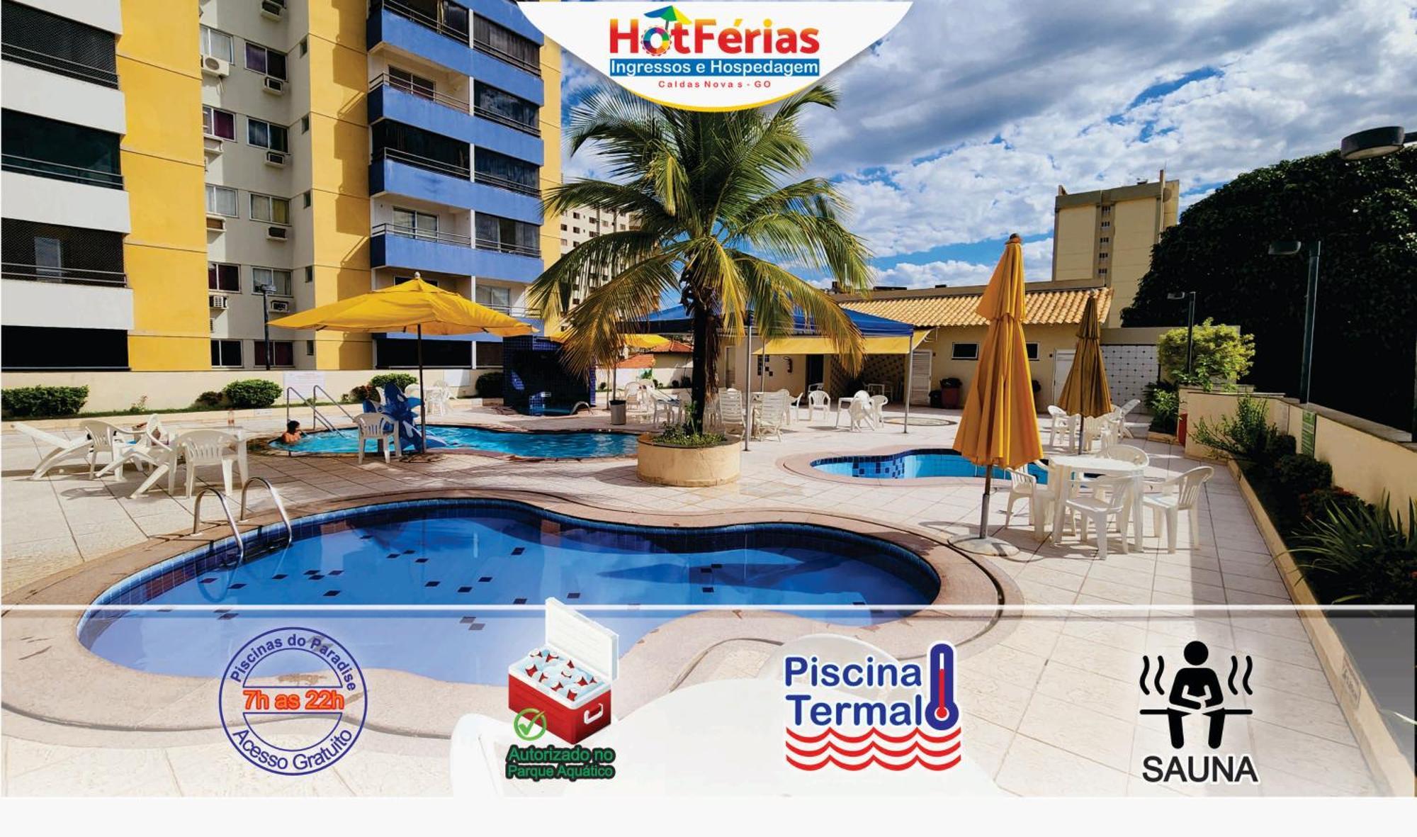 Flat Paradise, Piscinas Termais, Proximo Ao Centro - Hotferias Caldas Novas Exterior photo